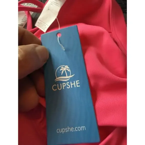Cupshe Womens's Size Small Hot Pink Crisscross Back Tie Bikini Set NWT - Picture 6 of 6
